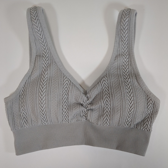 Aerie Women's Ribbed Sports Bra Gray , Size L - Picture 1 of 6